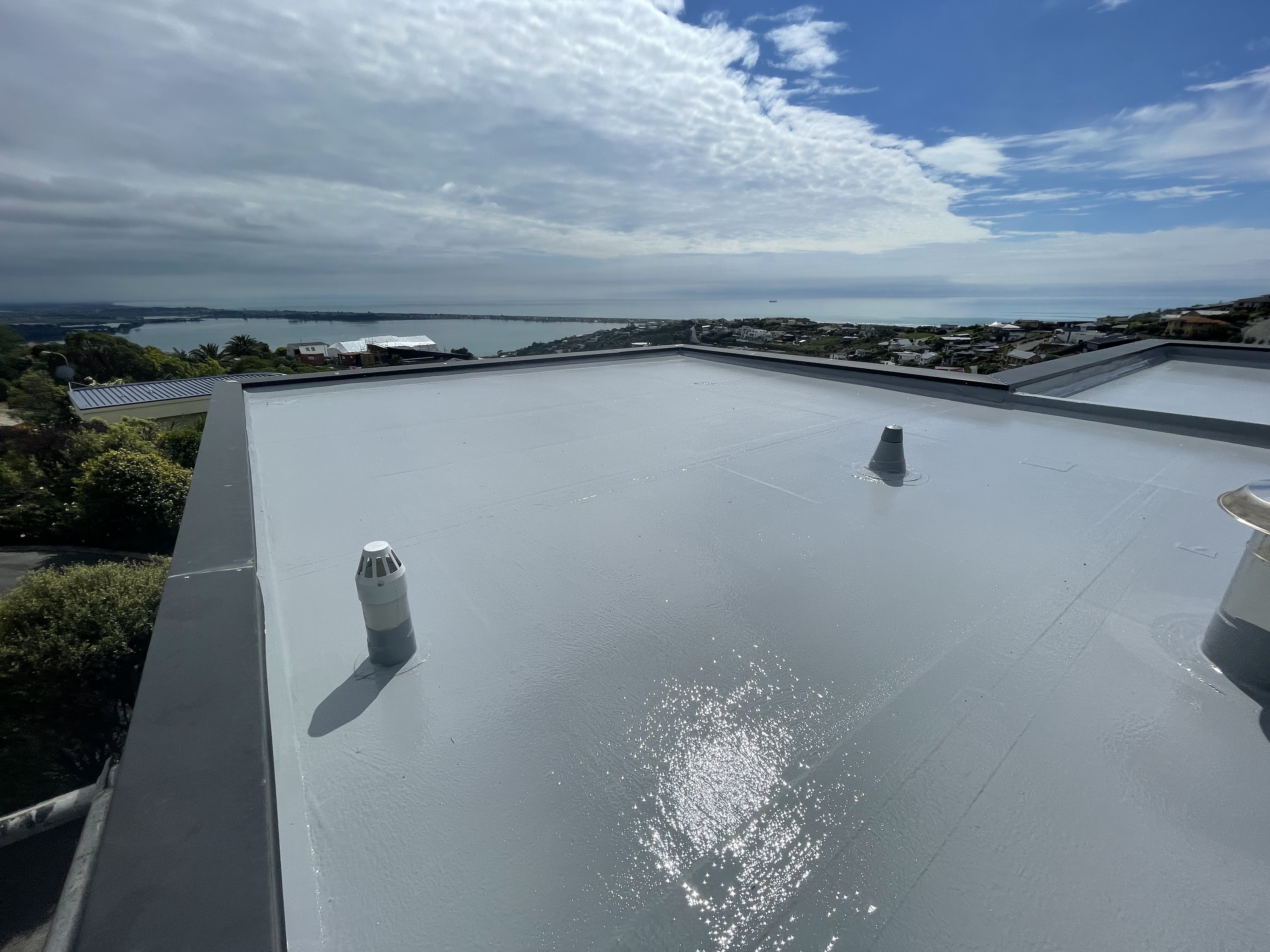 Liquid membrane applied over butynol roof repairs Auckland
